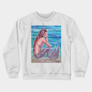 Coral mermaid by Renee Lavoie Crewneck Sweatshirt